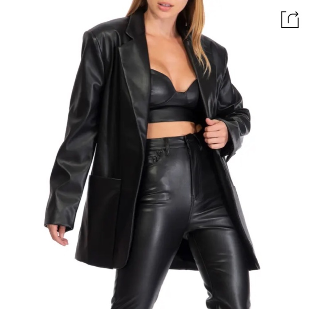 AFRM Faux Leather Blazer